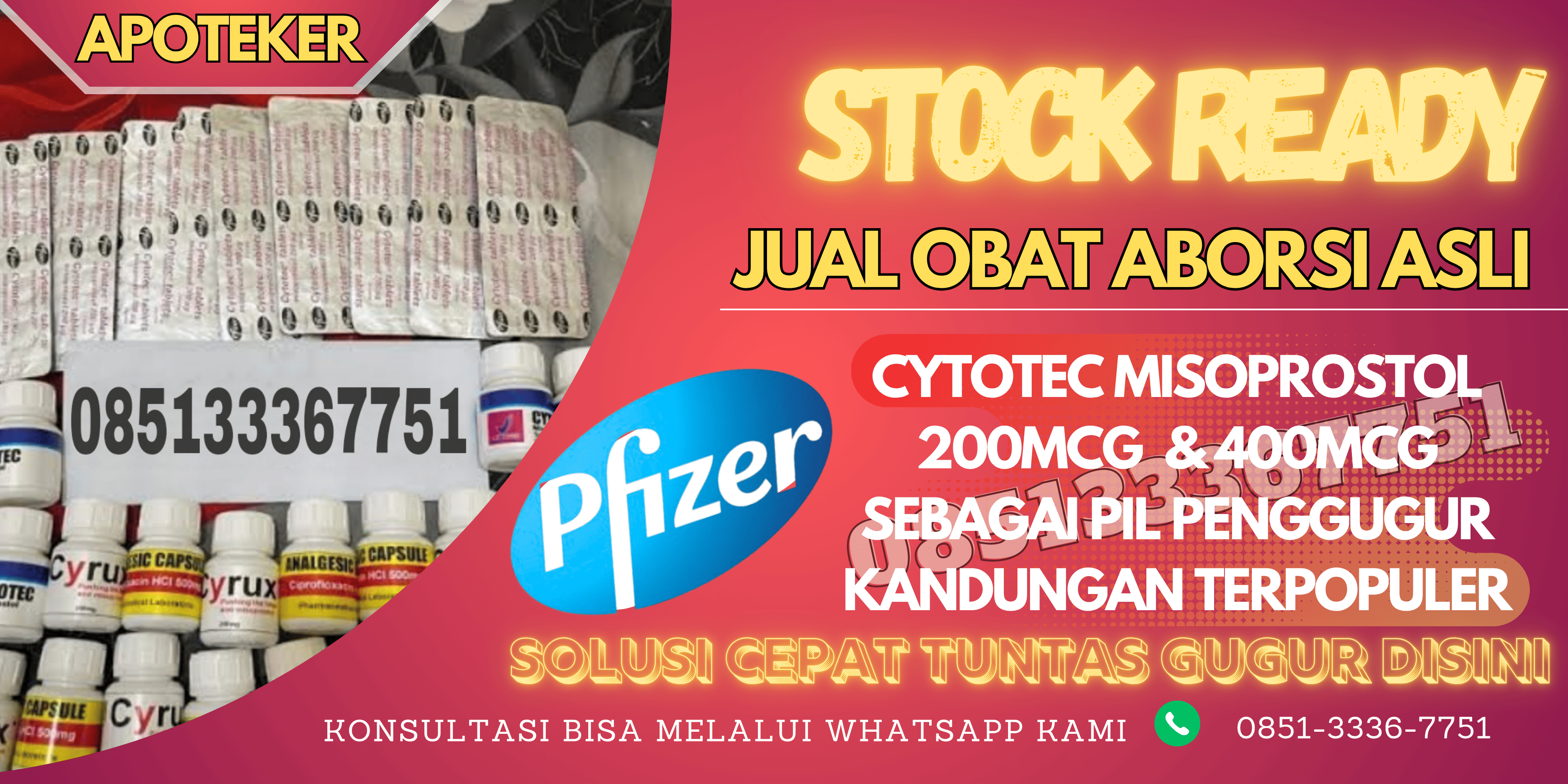 Apotik Jual Obat Aborsi Aman Cytotec Misoprostol 200mcg Jawa Timur 0851-3336-7751 Obat Penggugur Kandungan Di Jawa Timur